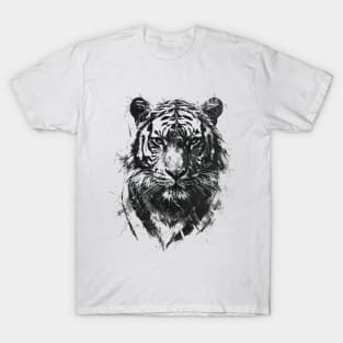 Tiger Spirit Animal black and white sketch T-Shirt